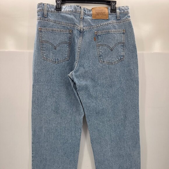 Levis 550 Vintage Orange Tab Mens 36x32 Relaxed Fit Tapered Blue Denim - Picture 2 of 9